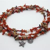 necklace natural red coral