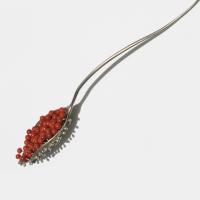 jewels of anna fornari-Brooch - 925% silver, natural red coral 